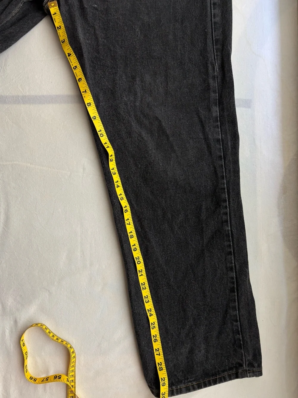 Levi’s 501 Original Straight Leg Button Fly Black Distressed Vintage 90s USA
